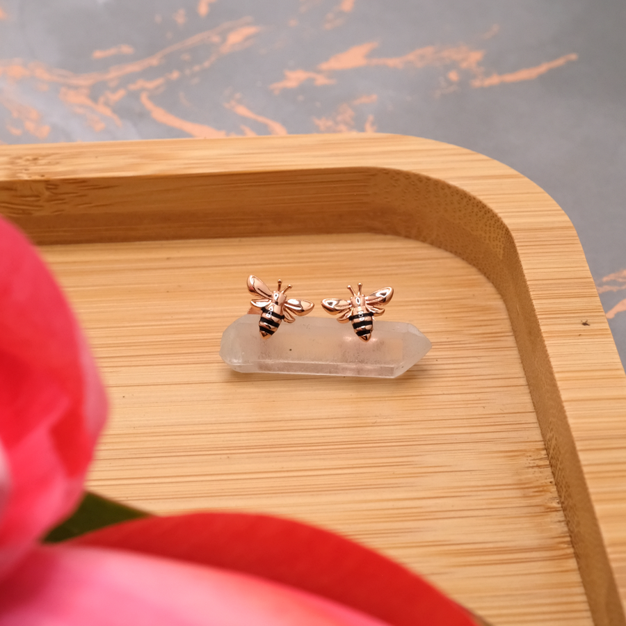 Luxury Queen Bee Earrings Rose Gold *NEW* (LOW STOCK)
