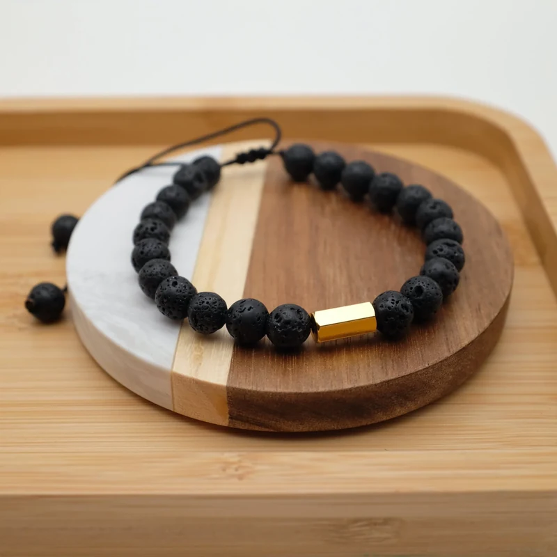 Volcanic Lava Rock Bead Bracelet