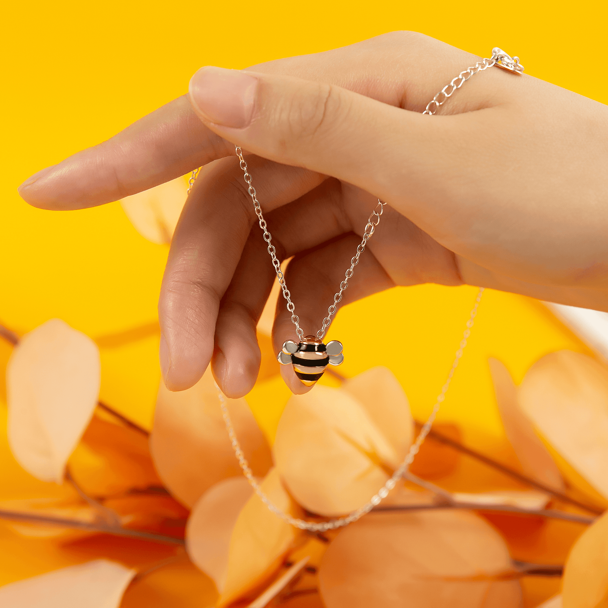 Cute bee necklace on sale